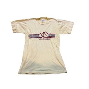 VTG SKI Breckenridge Shirt‎ Mens Small Yellow 80s Single Stitch Colorado 1981